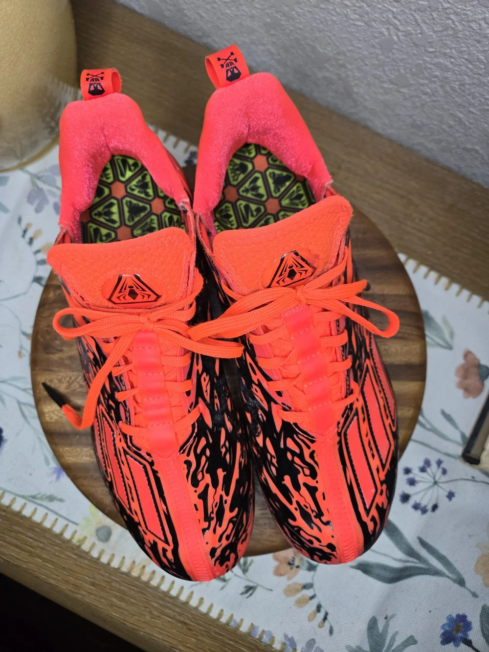 adidas Adizero 12.0 Poison Solar Red Black Men Football Cleats Sz 10 Soccer